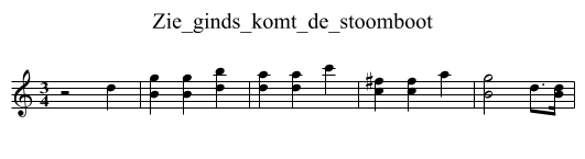Zie_ginds_komt_de_stoomboot - staff notation