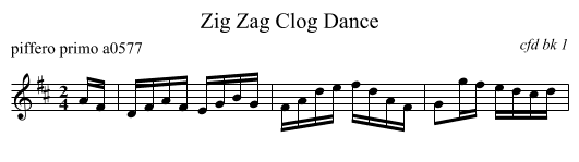 Zig Zag Clog Dance - staff notation