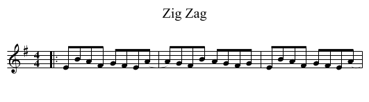 Zig Zag - staff notation