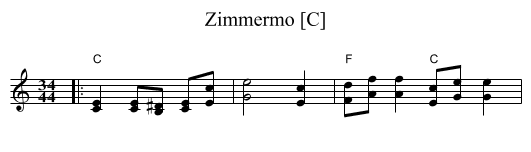 Zimmermo [C] - staff notation