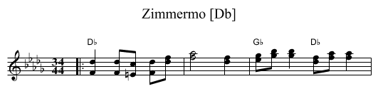 Zimmermo [Db] - staff notation