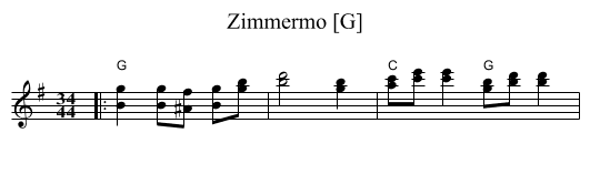 Zimmermo [G] - staff notation