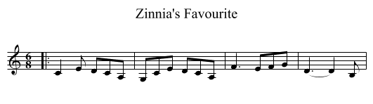 Zinnia's Favourite - staff notation