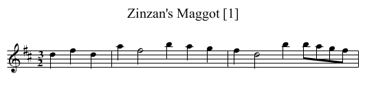 Zinzan's Maggot [1] - staff notation