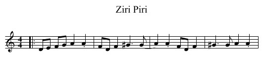 Ziri Piri - staff notation