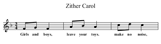 Zither Carol - staff notation