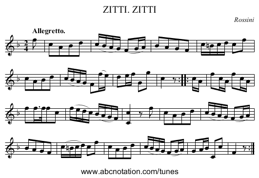 ZITTI, ZITTI. - staff notation