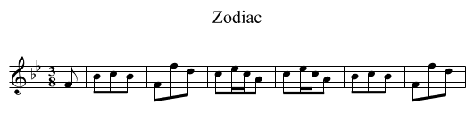Zodiac - staff notation