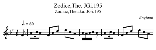 Zodice,The. JGi.195 - staff notation