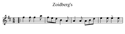 Zoidberg's - staff notation