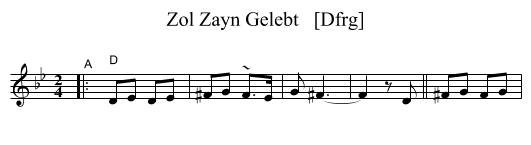 Zol Zayn Gelebt   [Dfrg] - staff notation