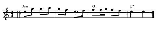 Zorros m&auml;rke - staff notation