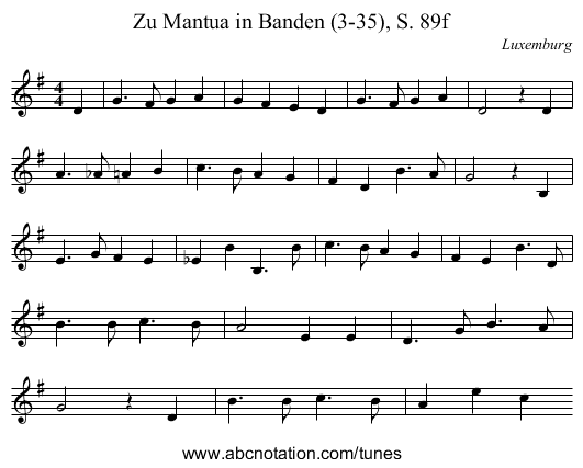 Zu Mantua in Banden (3-35), S. 89f - staff notation