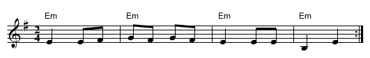 Zum gali - staff notation