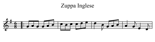 Zuppa Inglese - staff notation