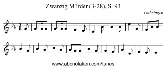 Zwanzig M?rder (3-28), S. 93 - staff notation