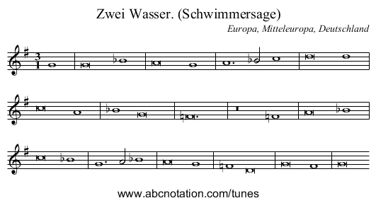 Zwei Wasser. (Schwimmersage) - staff notation