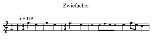 Zwiefacher - staff notation