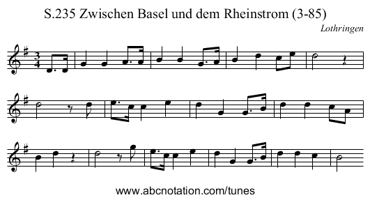 Zwischen Basel und dem Rheinstrom (3-85), S.235 - staff notation