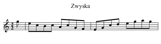 Zwyska - staff notation