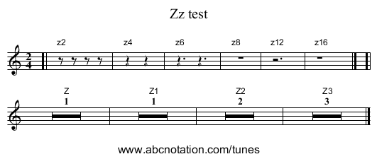 Zz test - staff notation