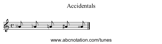 staff notation for Accidentals example