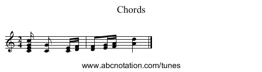 staff notation for Chords example